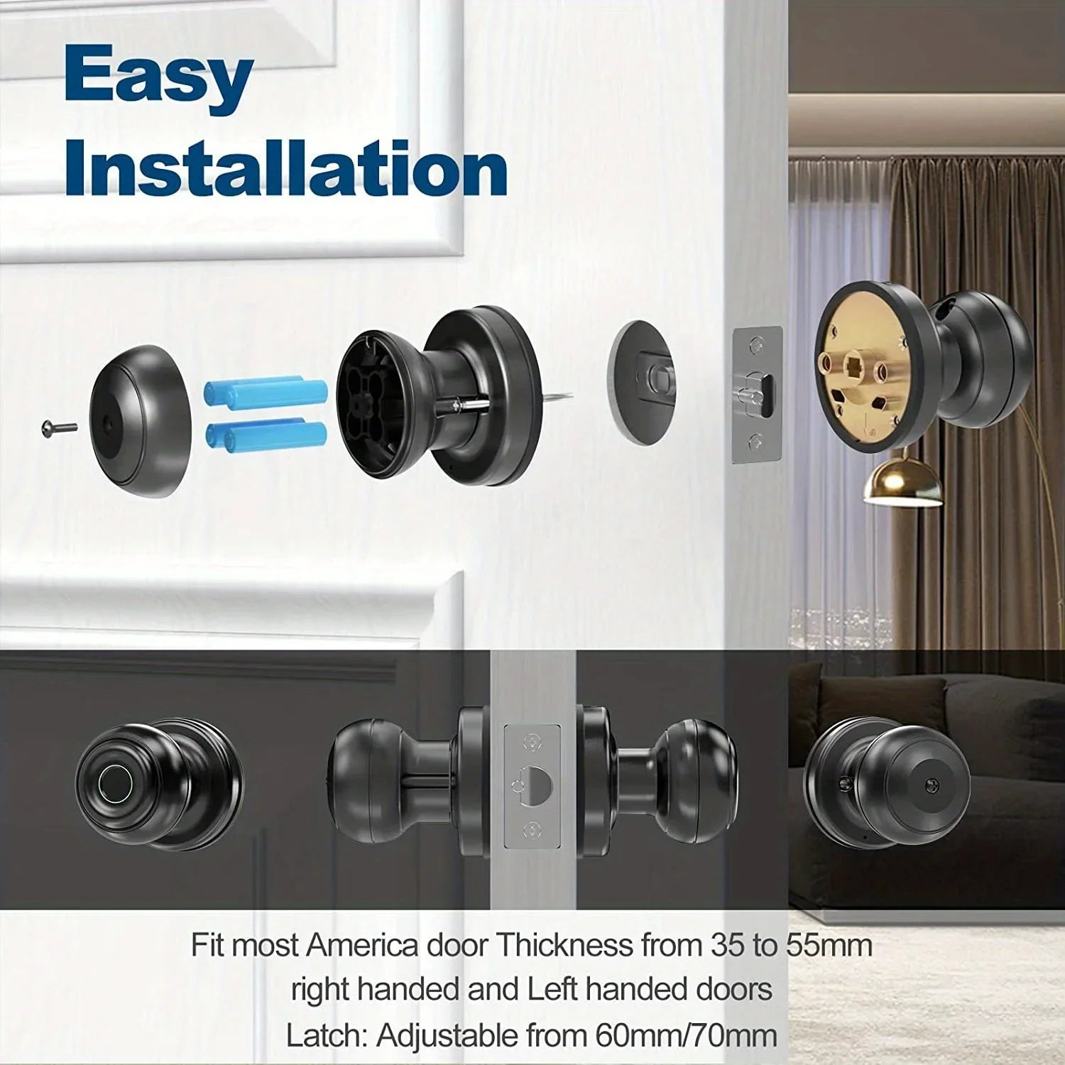 Smart Door Knob, Fingerprint Door Lock
