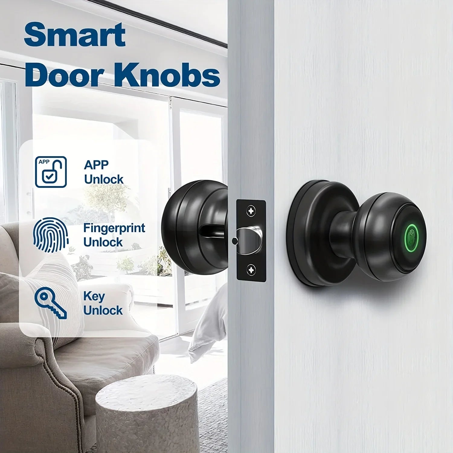 Smart Door Knob, Fingerprint Door Lock