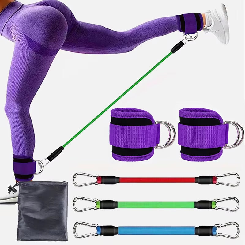 Elastic  Band Set Ankle Straps Workout Exercise Fitness Equipment 