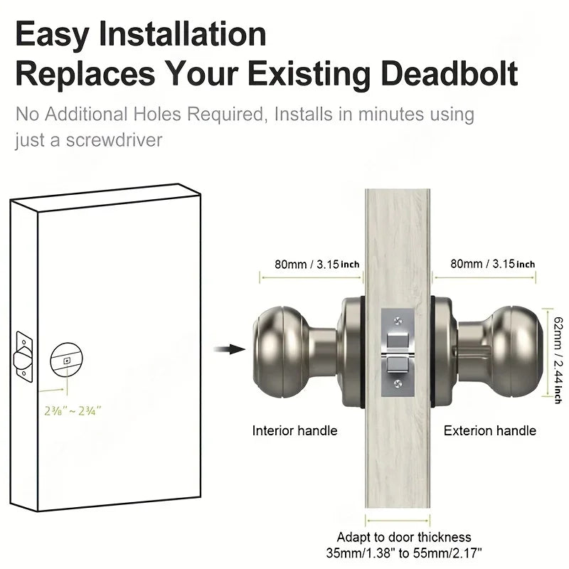Smart Door Knob, Fingerprint Door Lock