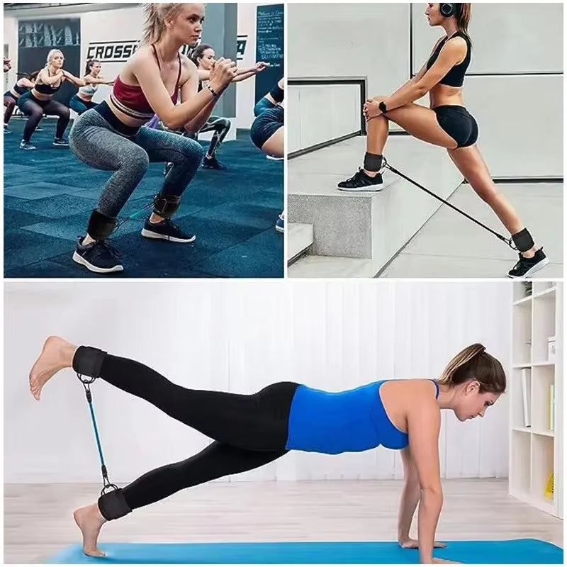 Elastic  Band Set Ankle Straps Workout Exercise Fitness Equipment 